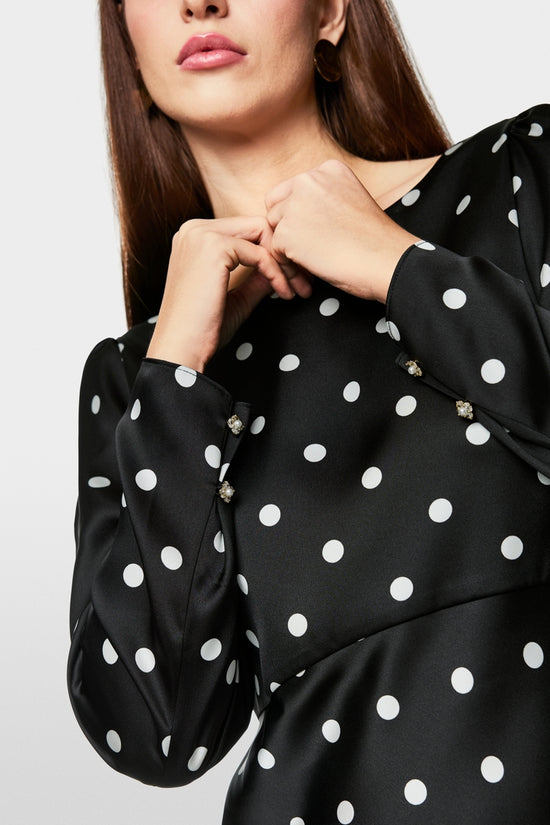 Marc Cain Glam short polka dot dress ZG21.14 W10