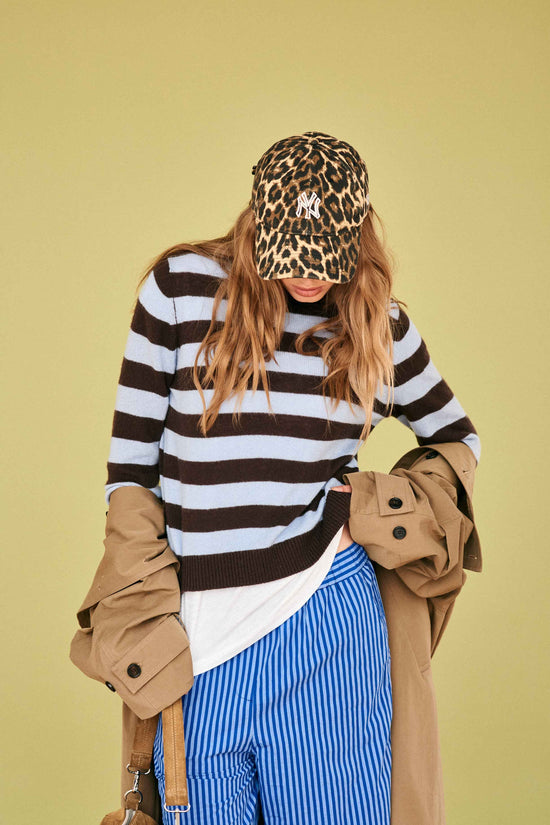 Jumper 1234 Dark Brown & Blue Stripe Cashmere Jumper
