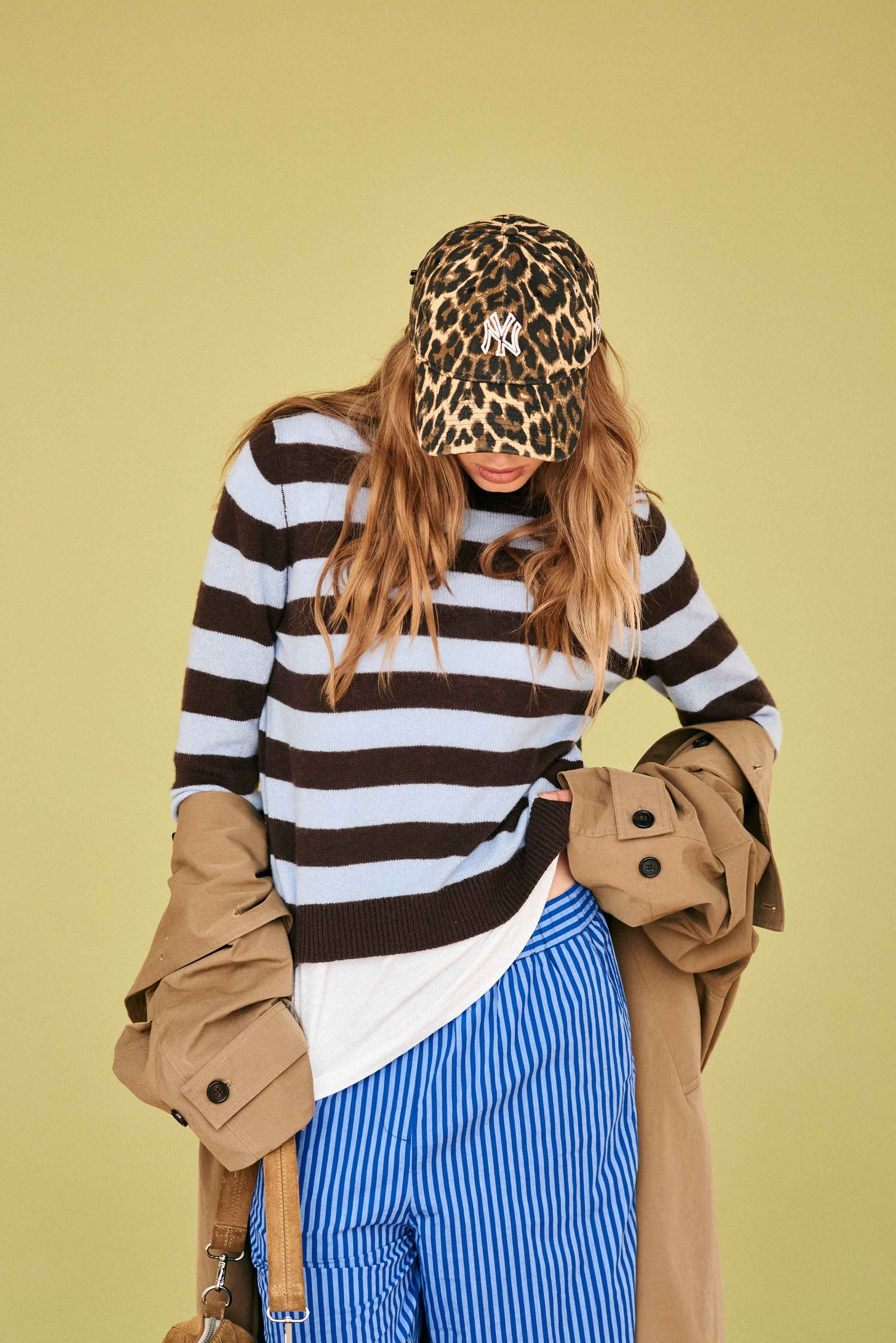 Jumper 1234 Dark Brown & Blue Stripe Cashmere Jumper