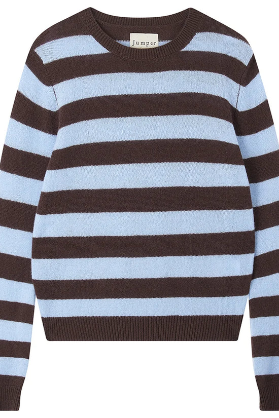 Jumper 1234 Dark Brown & Blue Stripe Cashmere Jumper