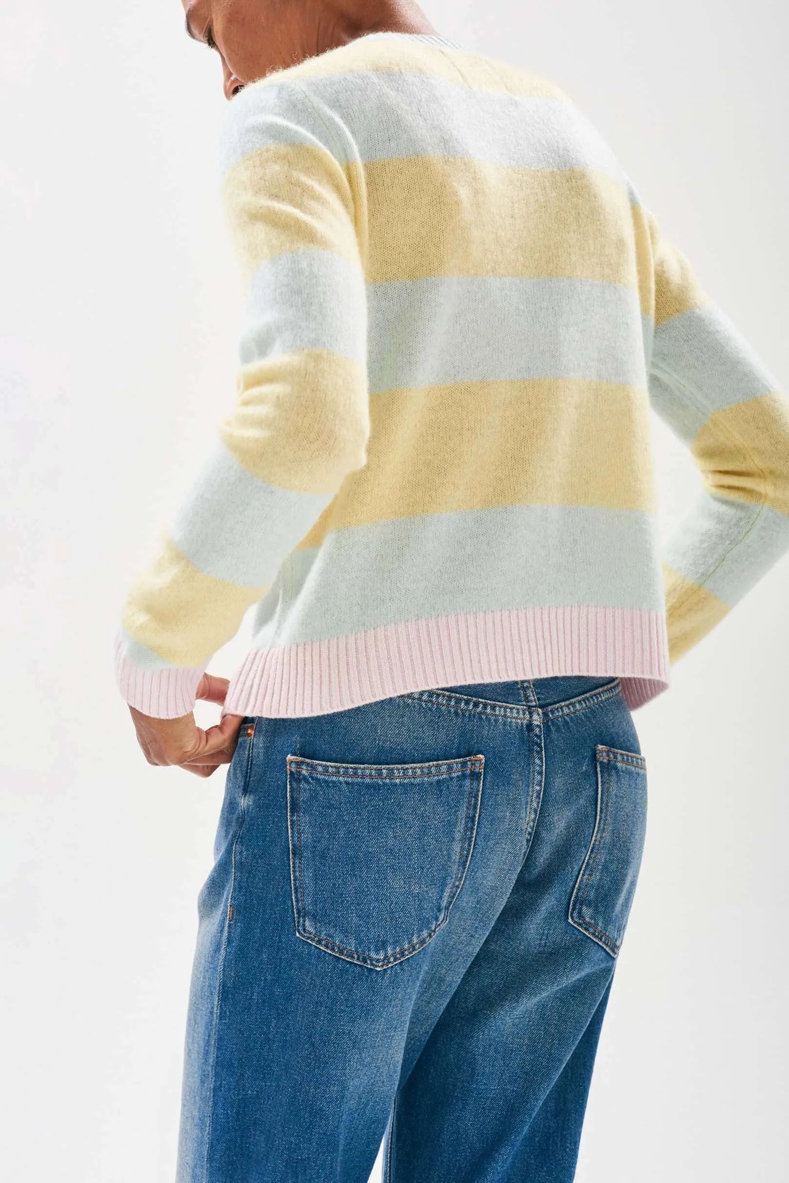 Jumper 1234 contrast stripe crew sweater ZNC25 315