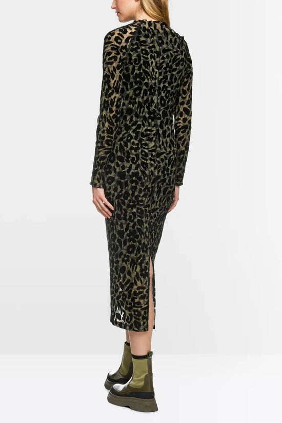 Marc Cain Sport Form-Fitting Mesh Maxi DressZS21.15 J19-OLIVE