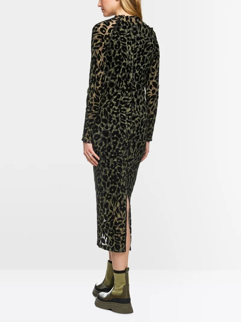Marc Cain Sport Form-Fitting Mesh Maxi DressZS21.15 J19-OLIVE
