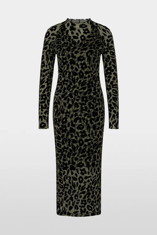 Marc Cain Sport Form-Fitting Mesh Maxi DressZS21.15 J19-OLIVE