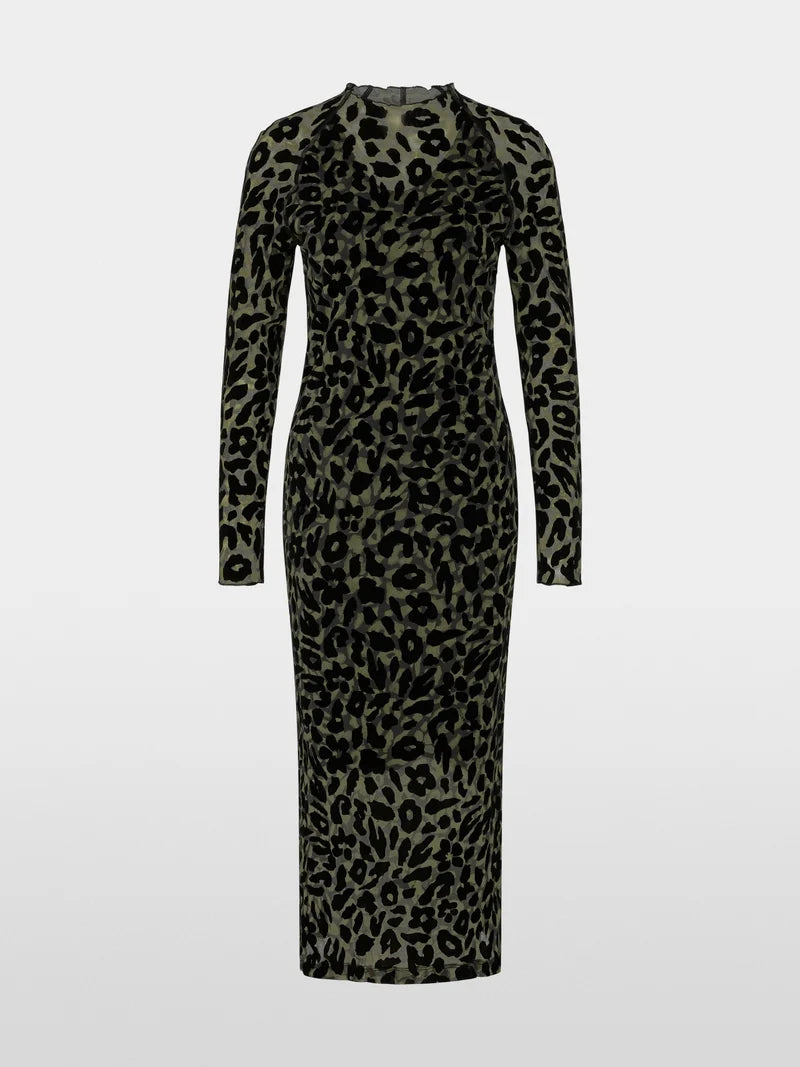 Marc Cain Sport Form-Fitting Mesh Maxi DressZS21.15 J19-OLIVE