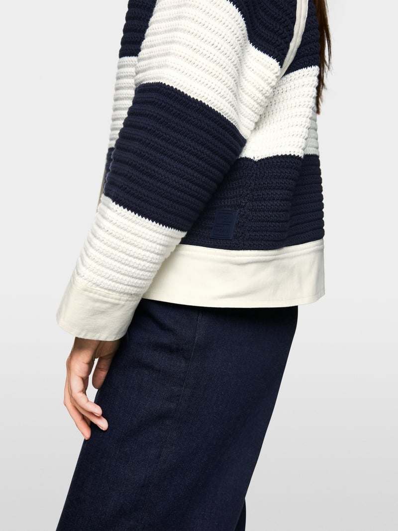 Marc Cain Sport Short Colour Blocking Cardigan ZS39.03 M53-NAVY
