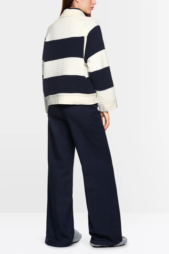 Marc Cain Sport Short Colour Blocking Cardigan ZS39.03 M53-NAVY
