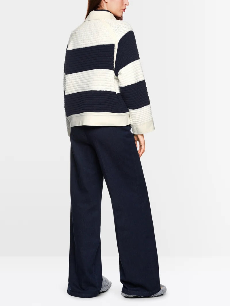 Marc Cain Sport Short Colour Blocking Cardigan ZS39.03 M53-NAVY