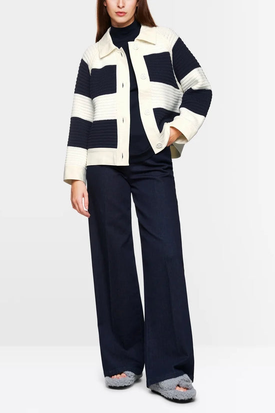 Marc Cain Sport Short Colour Blocking Cardigan ZS39.03 M53-NAVY