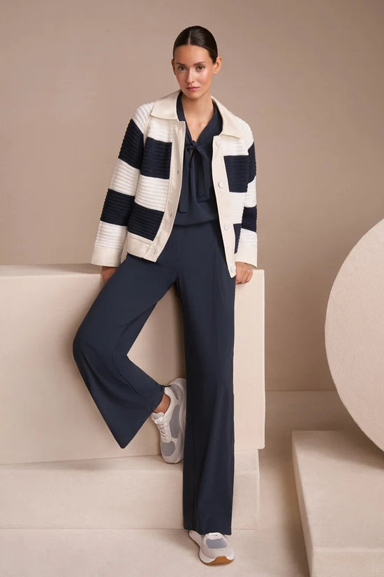 Marc Cain Sport Short Colour Blocking Cardigan ZS39.03 M53-NAVY