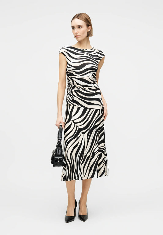 Marella Sport Black Patterned Jersey Midi Dress