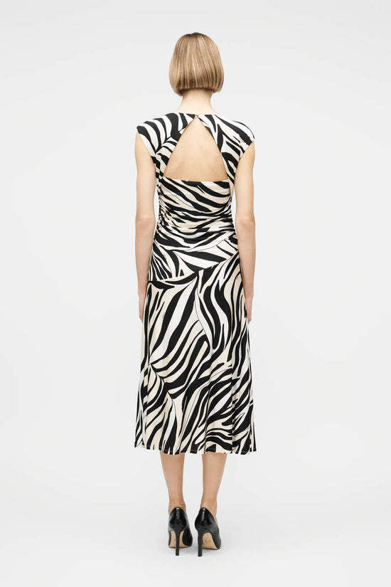 Marella Sport Black Patterned Jersey Midi Dress