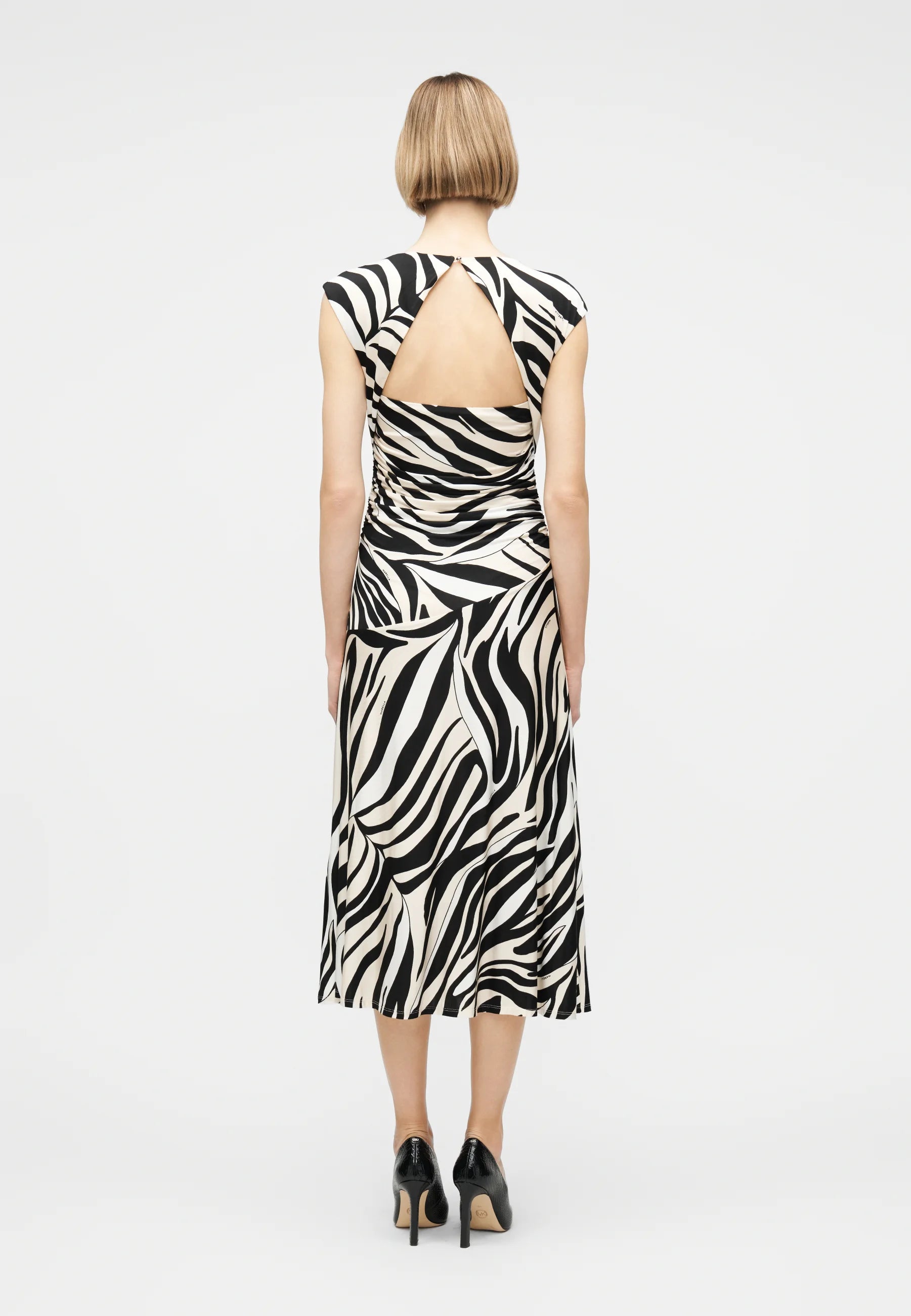 Marella Sport Black Patterned Jersey Midi Dress