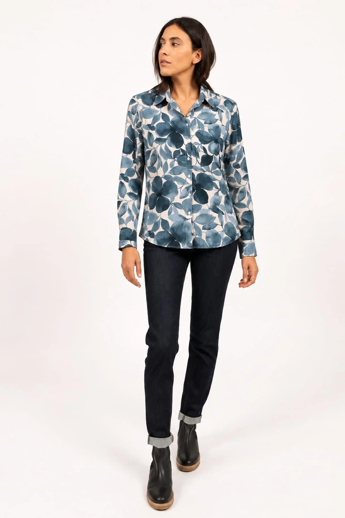Saint James Floral Print Long Sleeve Blouse 5081