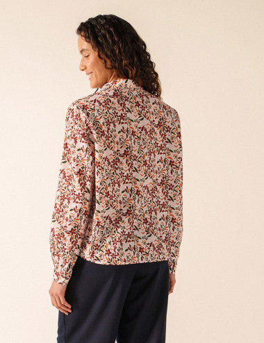 Saint James Burgundy Print Cotton Blouse