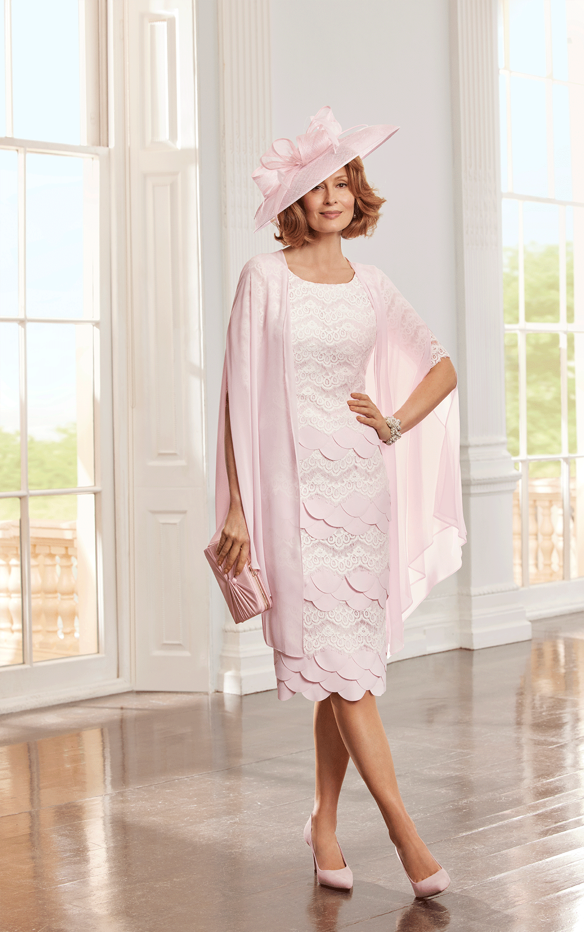 Condici Blush Pink & Ivory Lace Dress