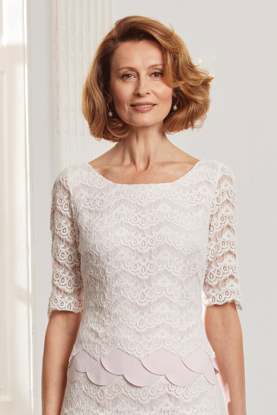 Condici Blush Pink & Ivory Lace Dress