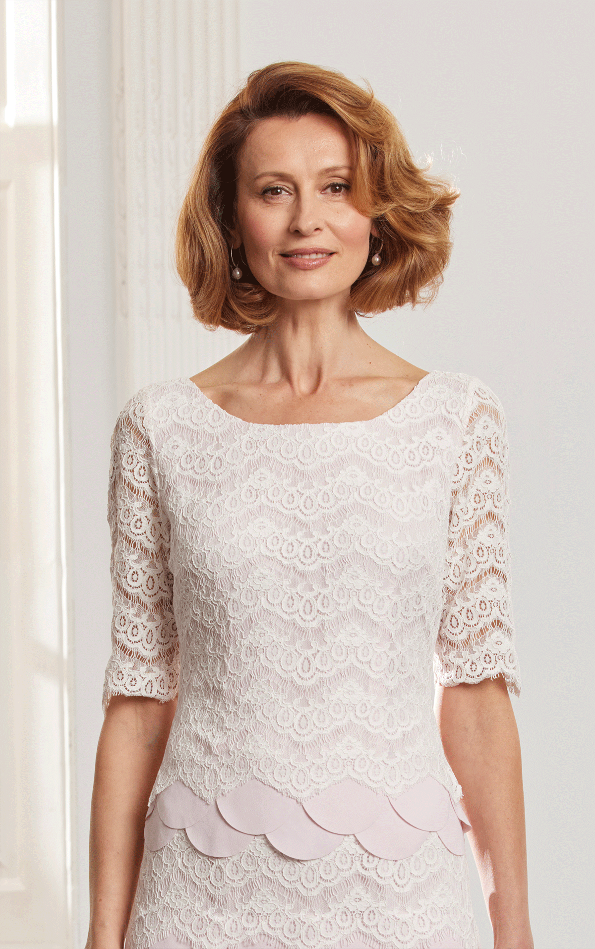 Condici Blush Pink & Ivory Lace Dress