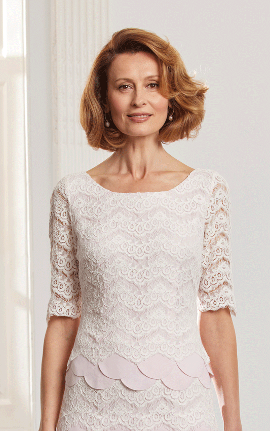 Condici Blush Pink & Ivory Lace Dress