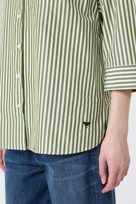 Max Mara Weekend Green Stripe Poplin Shirt WKDGIRALDA