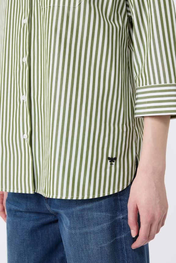 Max Mara Weekend Green Stripe Poplin Shirt WKDGIRALDA