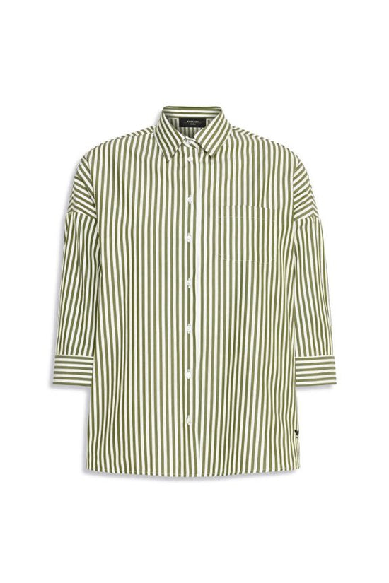 Max Mara Weekend Green Stripe Poplin Shirt WKDGIRALDA