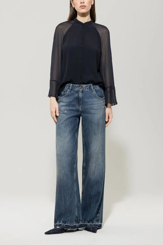 Luisa Cerano wide fit silk blend blouse 228614