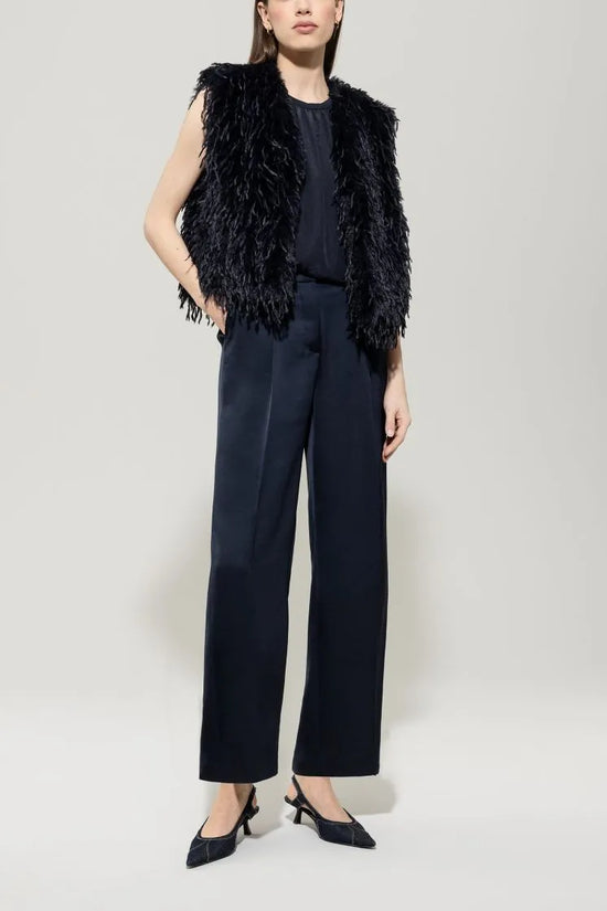 Luisa Cerano feather look gilet