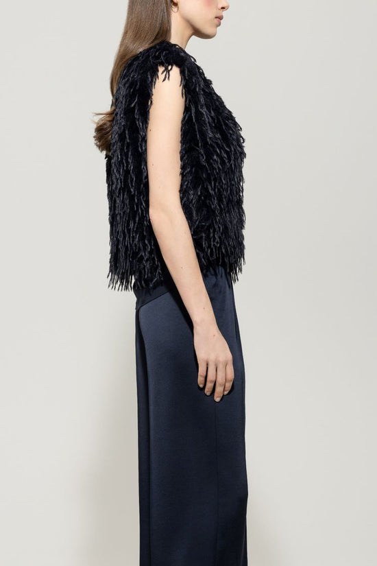 Luisa Cerano feather look gilet 428441