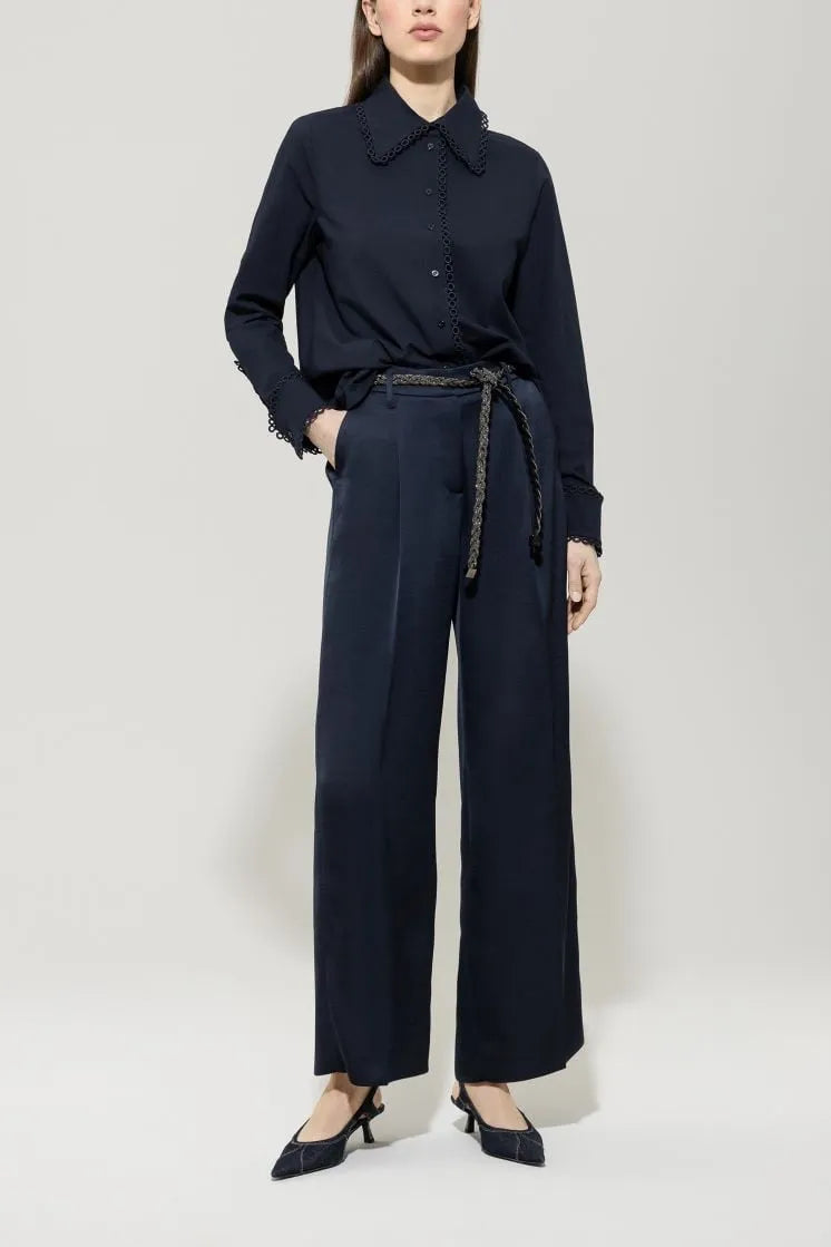 Luisa Cerano satin wide leg trousers 628827