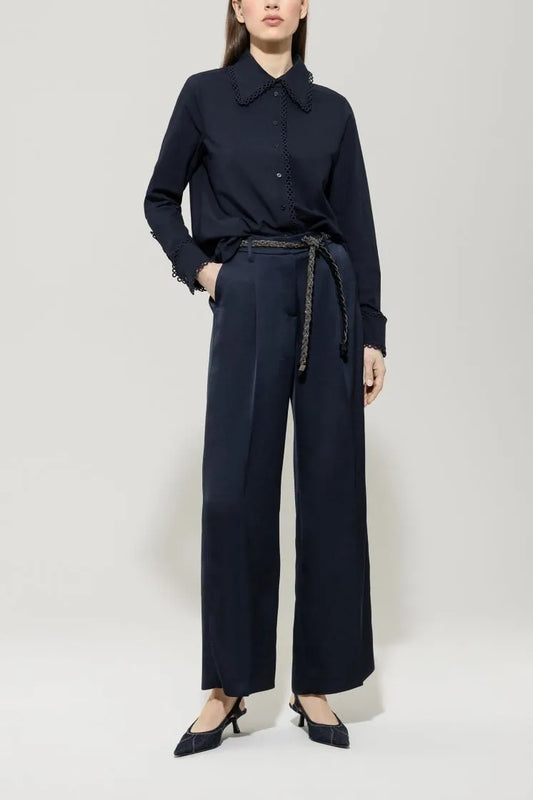 Luisa Cerano satin wide leg trousers 628827
