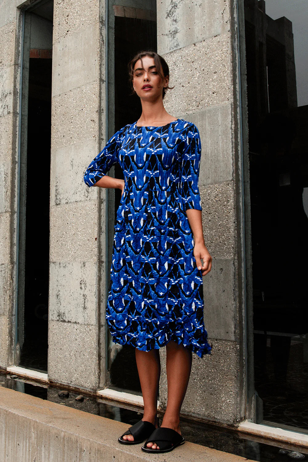 Alquema royal 3/4 sleeve smash pocket dress