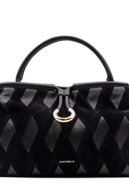 Coccinelle Black Lisbet Suede Tote Bag E1T1H180101