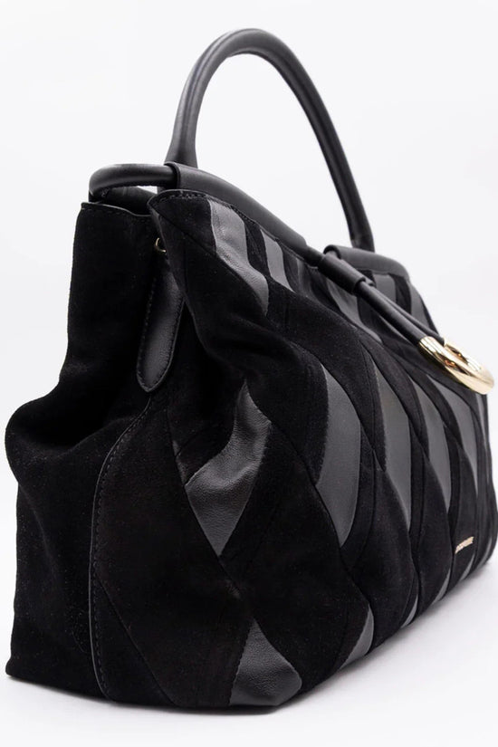 Coccinelle Black Lisbet Suede Tote Bag E1T1H180101