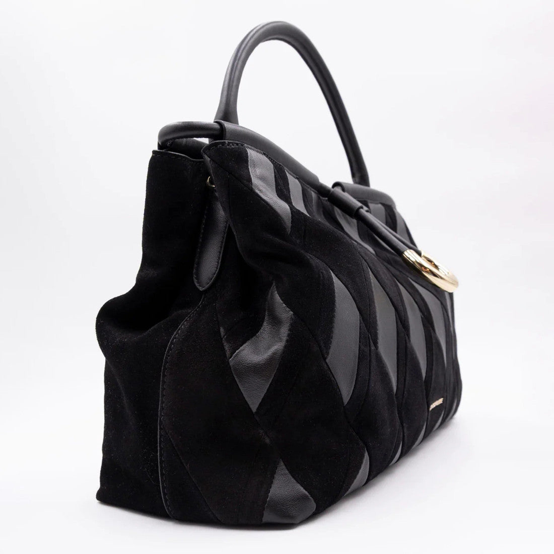 Coccinelle Black Lisbet Suede Tote Bag E1T1H180101