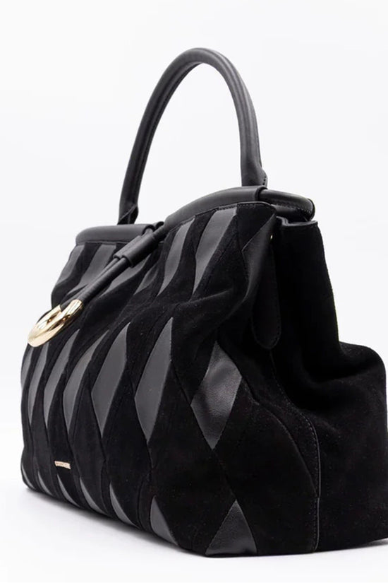 Coccinelle Black Lisbet Suede Tote Bag E1T1H180101