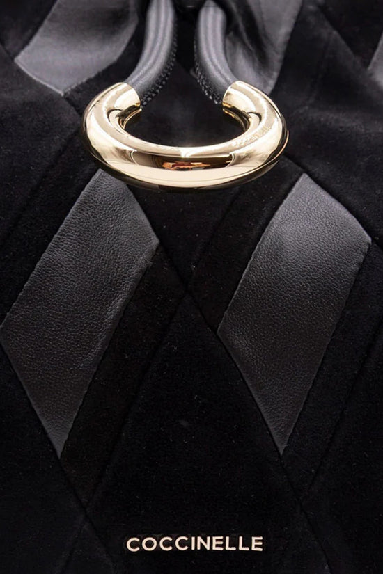 Coccinelle Black Lisbet Suede Tote Bag E1T1H180101