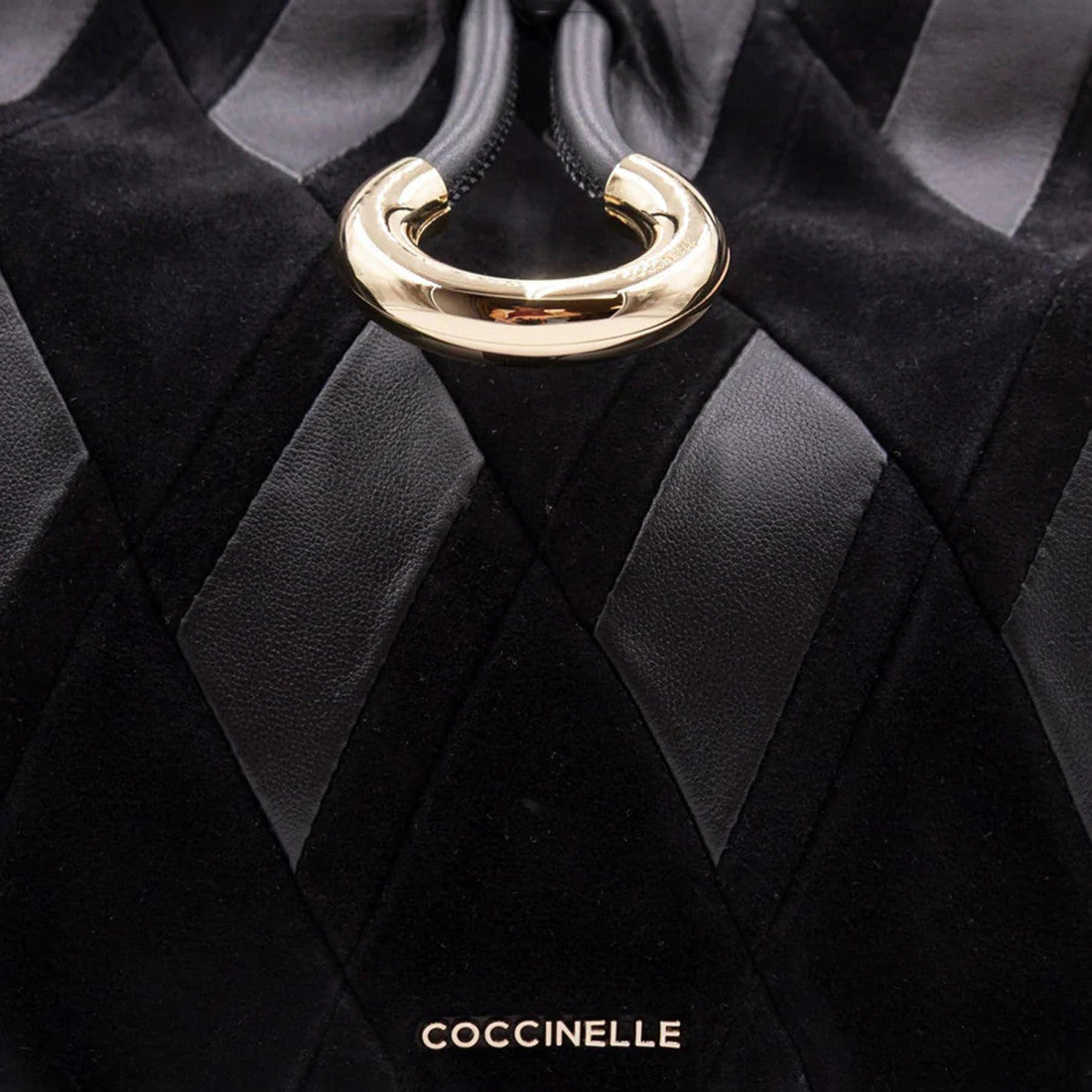 Coccinelle Black Lisbet Suede Tote Bag E1T1H180101