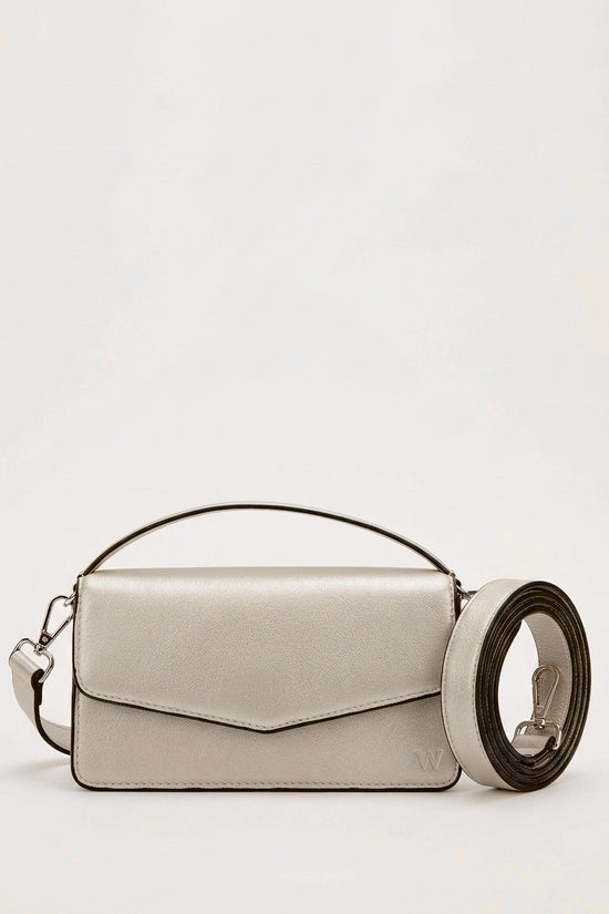 Oakwood Silver Mini Nappa Leather Bag