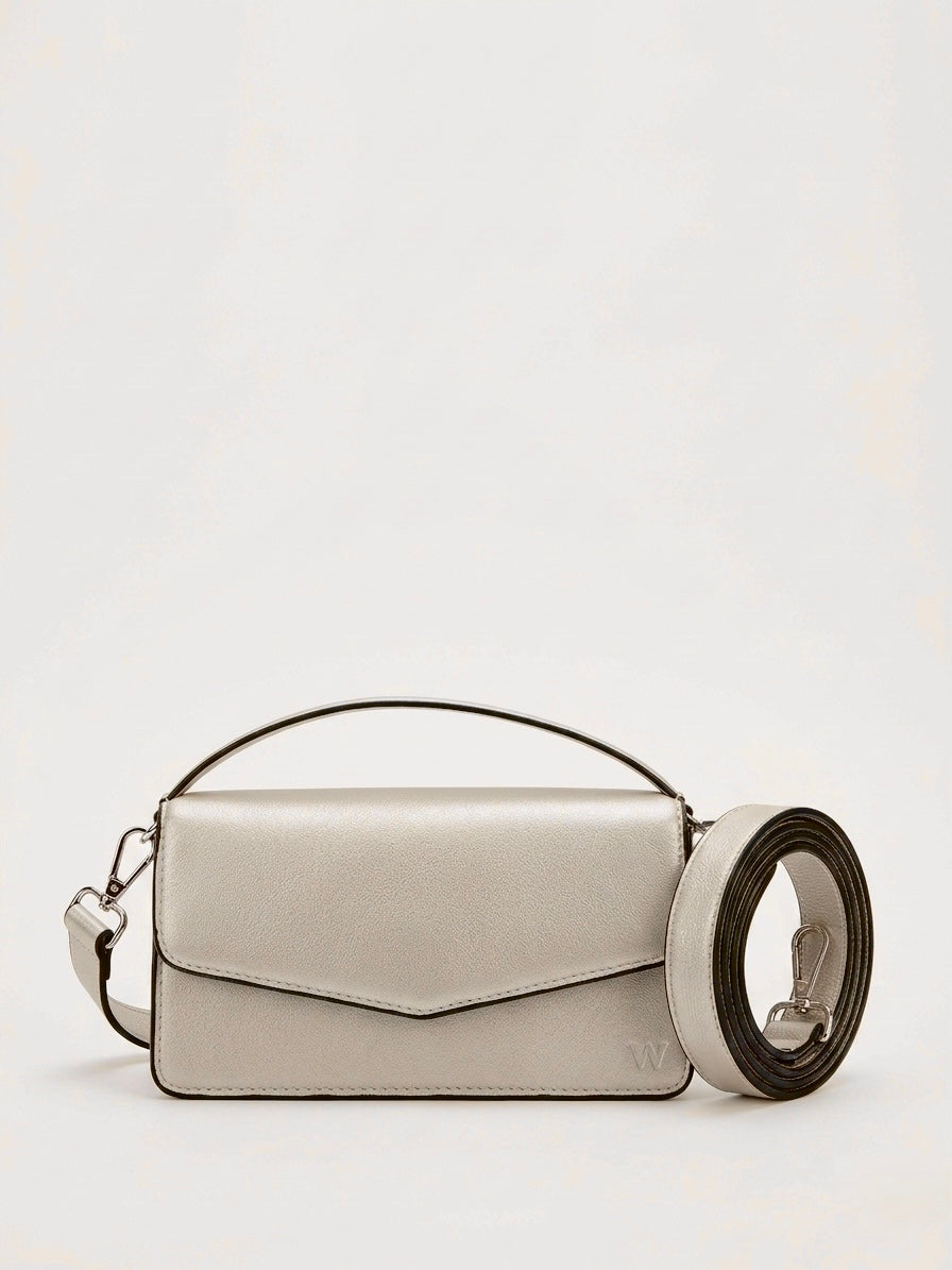 Oakwood Silver Mini Nappa Leather Bag