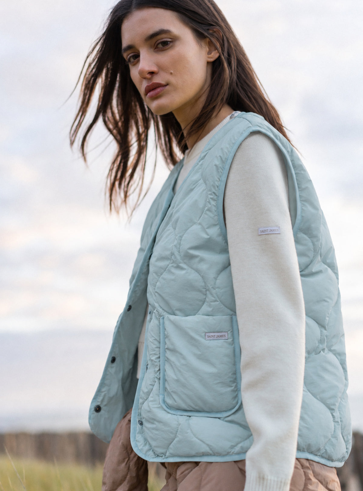Saint James Celeste Ste Carla Down Gilet