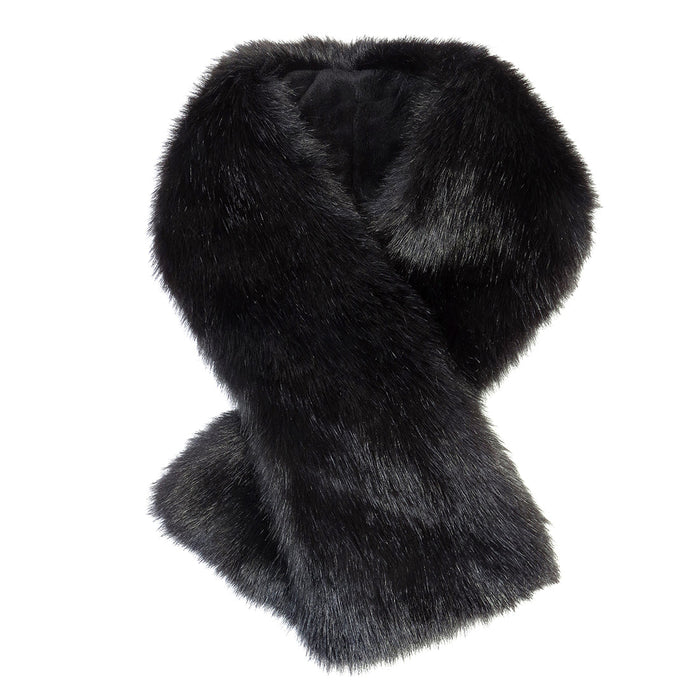 Helen Moore Black Faux Fur Tippet Scarf - Jane Young
