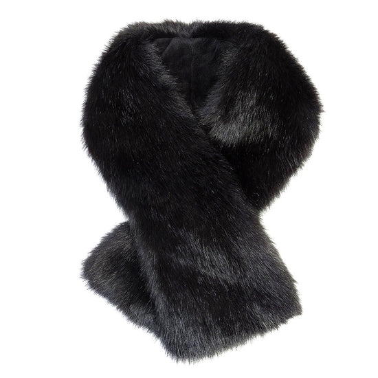 Helen Moore Black Faux Fur Tippet Scarf
