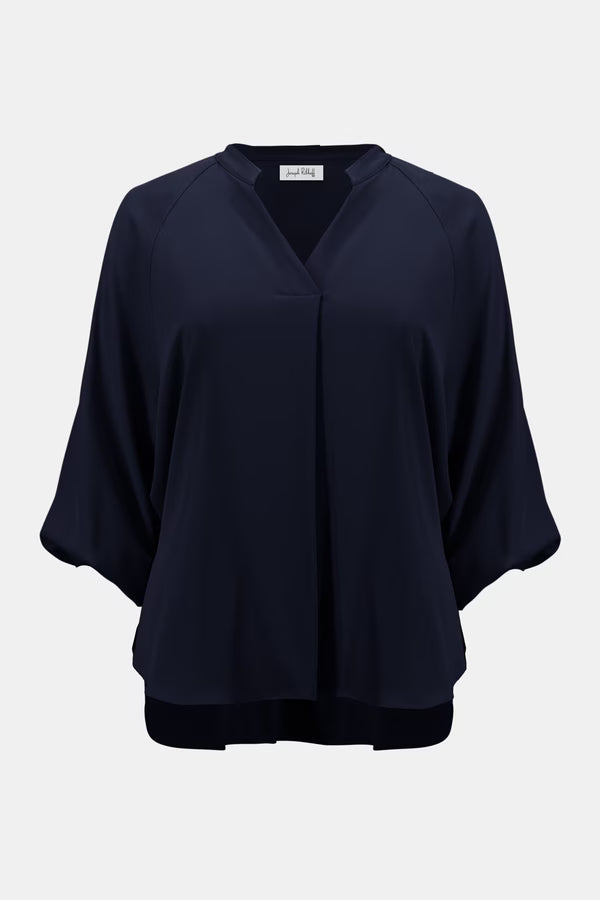 Joseph Ribkoff Midnight Blue Mock Neck Puff Sleeve Top 261076