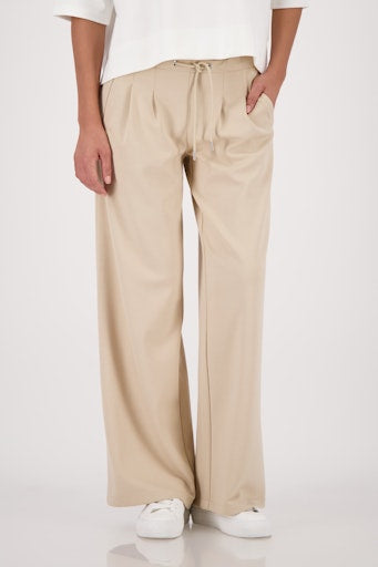 Monari Sand Relaxed-Fit Joggers with Elasticated Drawstring Waist, Side Pockets 410337