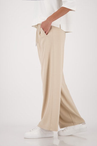 Monari Sand Relaxed-Fit Joggers with Elasticated Drawstring Waist, Side Pockets 410337