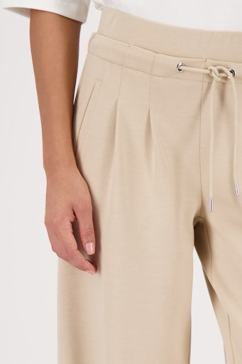 Monari Sand Relaxed-Fit Joggers with Elasticated Drawstring Waist, Side Pockets 410337