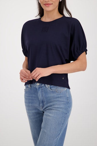 Monari Marine Blue Embossed Emblem Sweatshirt 410802