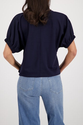 Monari Marine Blue Embossed Emblem Sweatshirt 410802