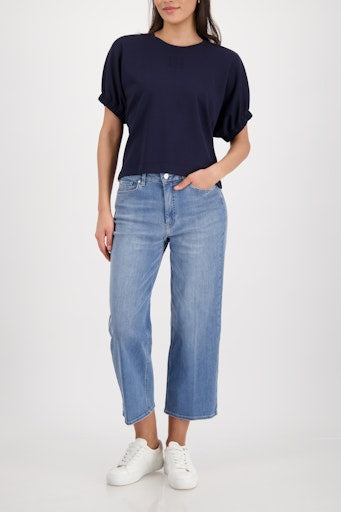 Monari Marine Blue Embossed Emblem Sweatshirt 410802